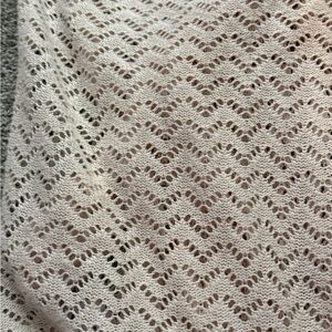 Cardigan Cream/White Knit Patterned Fabric